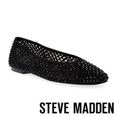 STEVE MADDEN-MARLI 鑽面網布透膚娃娃鞋-黑色