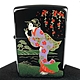 ZIPPO 日系~本金蒔繪-江戶時代之風中女郎-傳統工藝加工打火機 product thumbnail 1