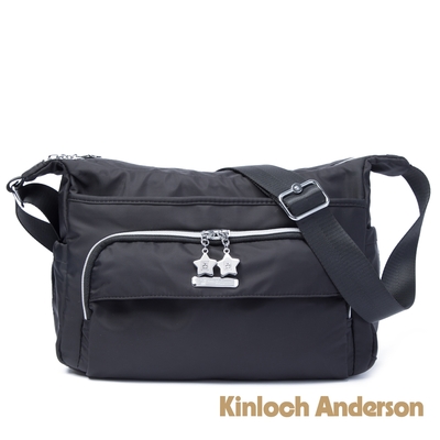 【Kinloch Anderson】城市酷玩 多隔層斜側包-都會黑