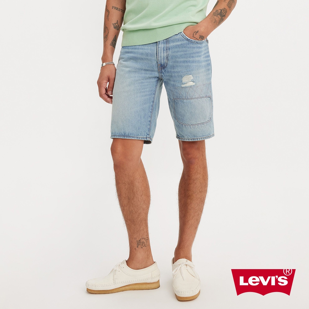 Levi's 男款 405低腰膝上彈性牛仔短褲