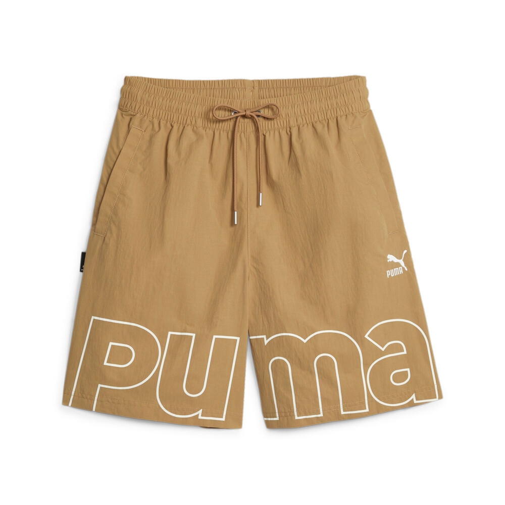 PUMA 流行系列P.Team 男8吋運動短褲-卡其色-62133485