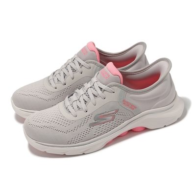 Skechers 休閒鞋 Go Walk 7-Valin Slip-Ins 女鞋 灰 粉 避震 透氣 套入式 健走鞋 125233GYPK