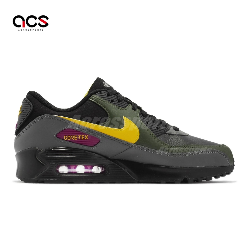 Nike 休閒鞋Air Max 90 GTX 男鞋黑灰黃GTX 防水氣墊經典DJ9779-001