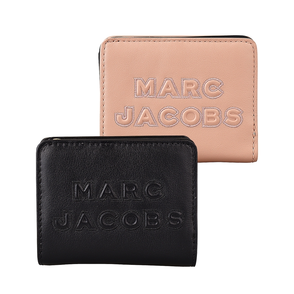 MARC JACOBS FOLDING精緻荔枝紋牛皮拉鍊扣式短夾 (兩色)