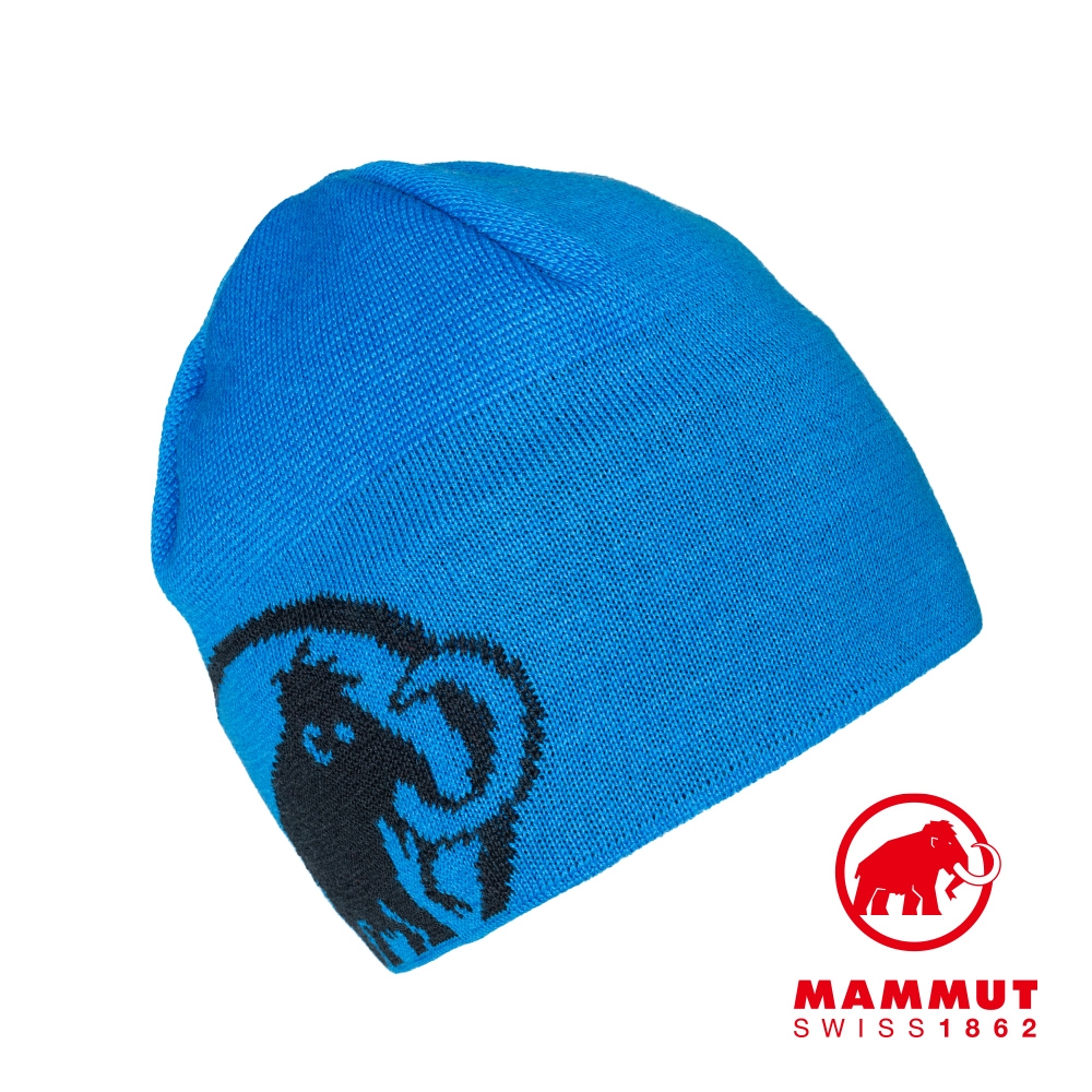 【Mammut】Tweak Beanie 保暖針織LOGO羊毛帽 冰藍/海洋藍 #1191-01352