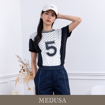 現貨【MEDUSA 曼度莎】5號拼色落肩T恤（M-XL）｜女休閒上衣 短袖上衣