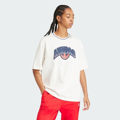 adidas 愛迪達 上衣 女款 短袖上衣 運動 三葉草 LOGO GFX TEE 白 IU2491