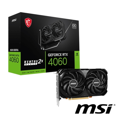 msi微星 geforce rtx 4060 ventus 2x black 8g oc 顯示卡