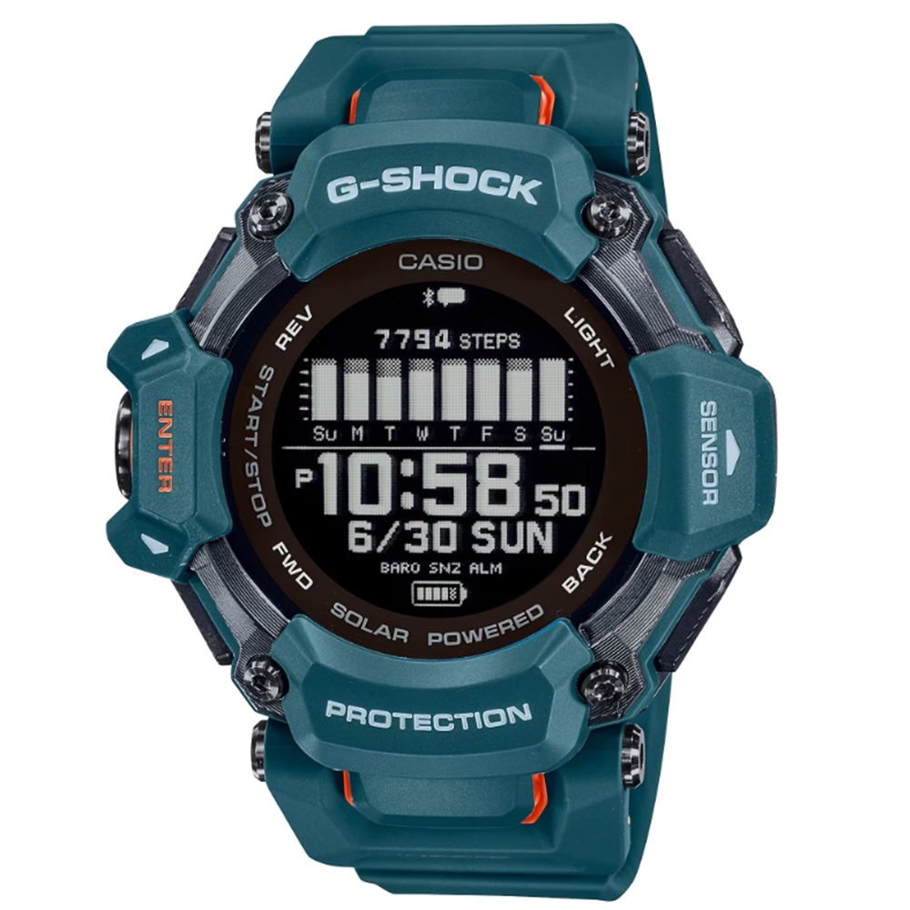 CASIO 卡西歐 G-SHOCK SQUAD系列 多元運動心率防水錶 GBD-H2000-2DR_52.6mm