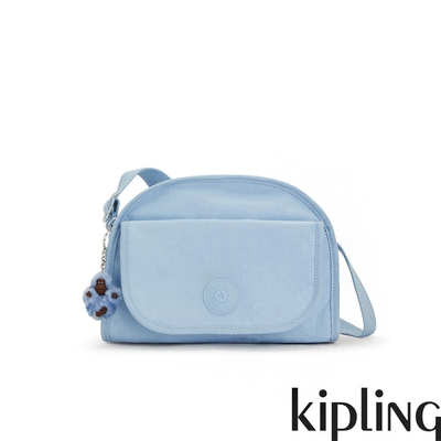 Kipling 淺蔥水藍色翻蓋側背包-LETICIA