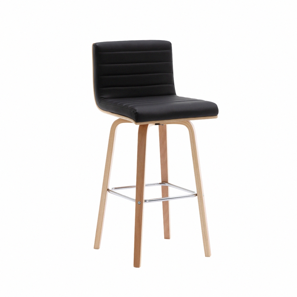 E-home Emory艾莫里橫紋簡約曲木吧檯椅-坐高72cm-兩色可選| 吧台椅不可 