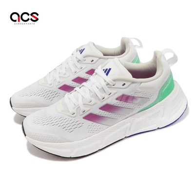 adidas 慢跑鞋 Questar 白 紫 綠 女鞋 Bounce 緩震 厚底 透氣 運動鞋 愛迪達 HP2431