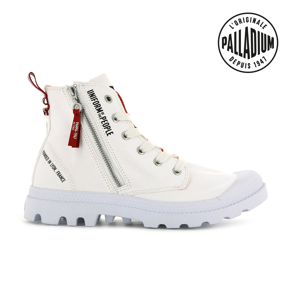 PALLADIUM PAMPA HI OUT PUOTP拉鍊帆布靴-中性-白