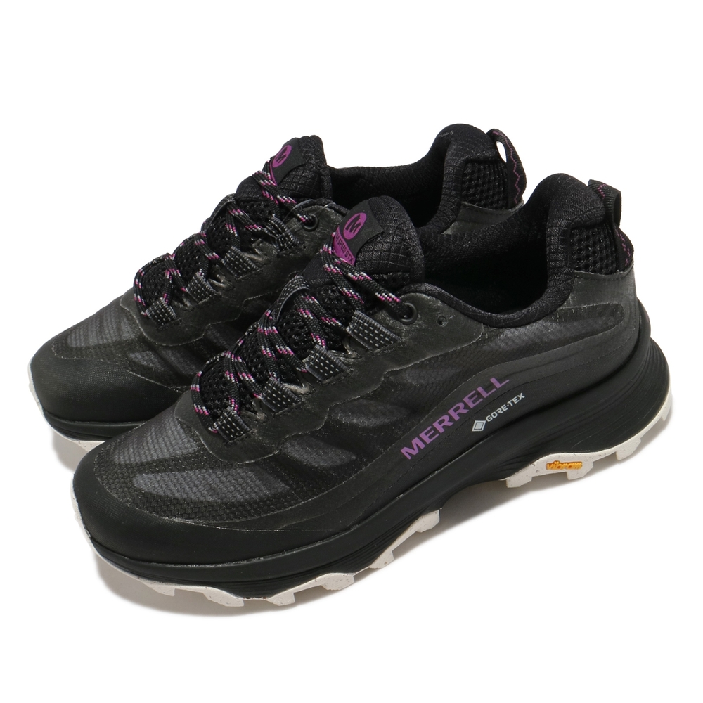 Merrell 戶外鞋 Moab Speed GTX 女鞋 登山 越野 耐磨 黃金大底 防水 減輕重量 黑 白 ML066850