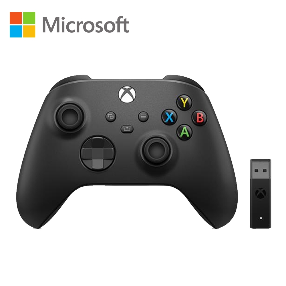 微軟Xbox無線控制器（磨砂黑）+ Windows 10專用無線轉接器套組