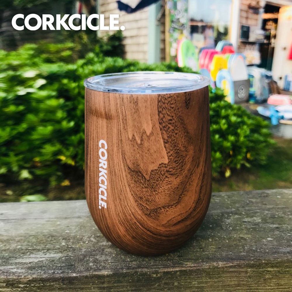 美國CORKCICLE Wood系列三層真空啜飲杯/保冰啤酒杯/保溫杯340ml-胡桃木