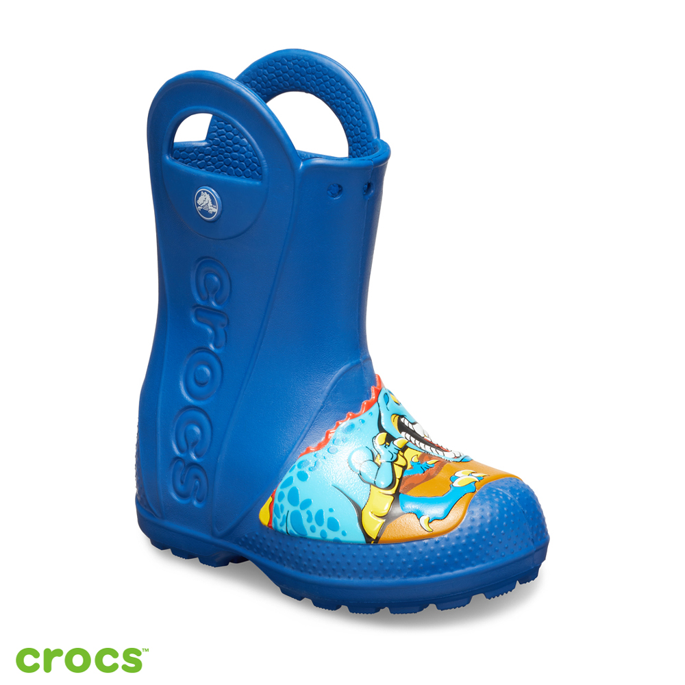 Crocs 卡駱馳 (童鞋) 趣味學院恐龍提把雨靴 205536-4GX