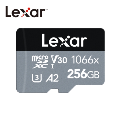 【Lexar】1066x microSDXC UHS-I記憶卡 SILVER系列 256G (附轉接卡) 臺灣公司貨