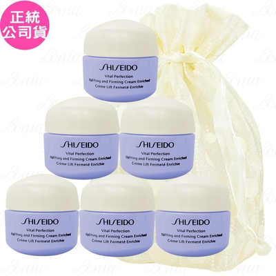 SHISEIDO 資生堂 激抗痕 亮采緊緻霜(精巧版)(15ml)*6旅行袋組(公司貨)