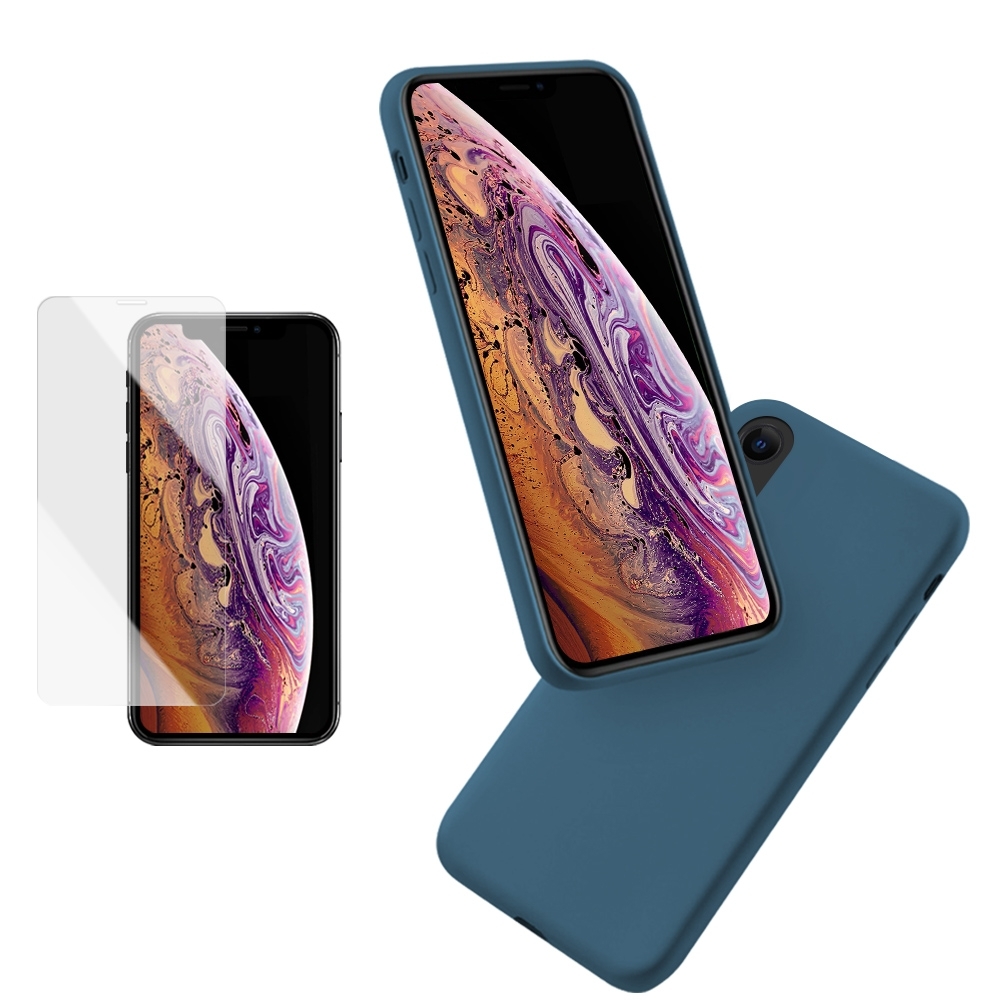 iPhoneXSMax 液態矽膠手機保護殼 買保護殼送保護貼