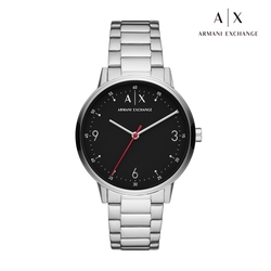 Armani Exchange Cayde 現代簡約時刻手錶 銀色不鏽鋼鍊帶 42MM AX2737