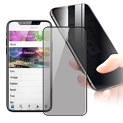 CITY for iPhone Xs /iPhone X防偷窺玻璃滿版玻璃保護貼-黑