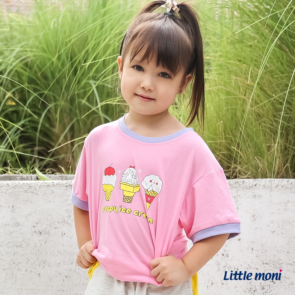 【Little moni】小童復古運動冰淇淋狗狗短袖上衣(100~130CM)