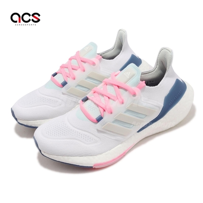 adidas 慢跑鞋 Ultraboost 22 W 女鞋 白 粉紅 藍 緩震 路跑 運動鞋 愛迪達 GX5929