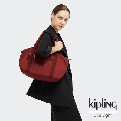 Kipling 微醺感胭脂紅手提側背包-ART