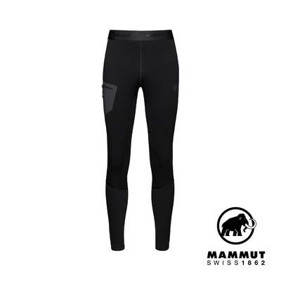 【Mammut 長毛象】Aconcagua ML Tights long Women 保暖刷毛內搭緊身褲 黑色 女款 #1022-00224