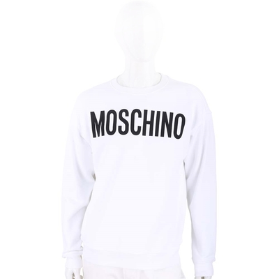 MOSCHINO 字母印花白色純棉運動衫 大學T(男款)