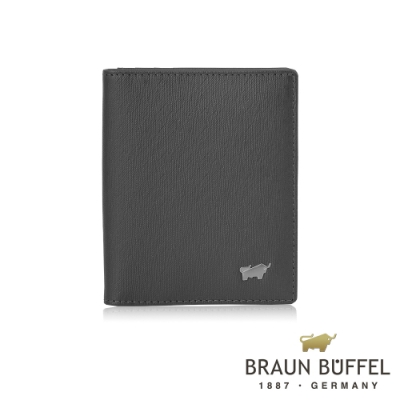 【總代理 BRAUN BUFFEL 德國小金牛】HOMME-M名片夾-煙霧色/BF306