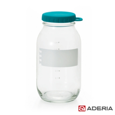 ADERIA 日本進口易開玻璃保鮮罐900ML(藍綠)