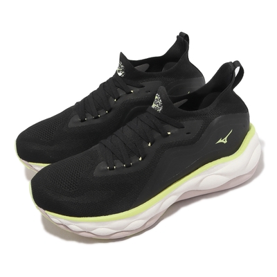 Mizuno 慢跑鞋 Wave Neo Ultra 男鞋 黑 白 襪套式 回彈 運動鞋 美津濃 J1GC2234-53