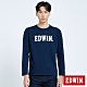 EDWIN 塗鴉LOGO 薄長袖T恤-男-丈青 product thumbnail 1