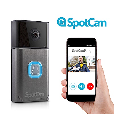 SpotCam Ring Pro 1080P真雲端全無線智慧WiFi視訊門鈴攝影機