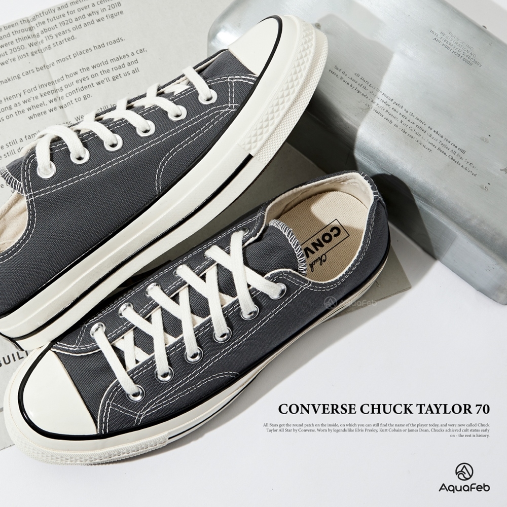 Converse CHUCK 70 OX 男鞋女鞋鐵灰色低筒運動休閒帆布鞋A01451C | 低