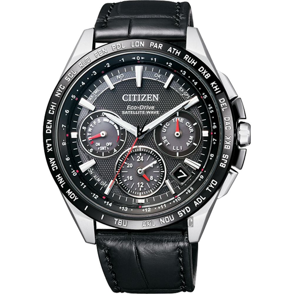 CITIZEN Eco-Drive 鈦 光動能GPS衛星對時錶-黑/43mm CC9015-03E