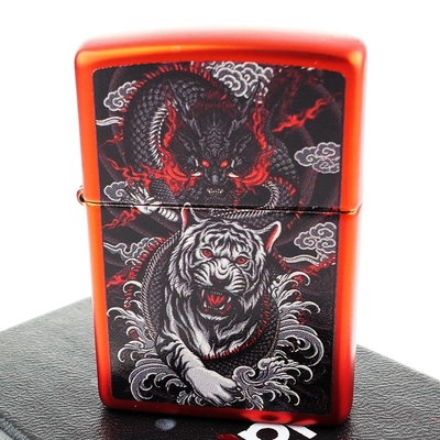 【ZIPPO】美系~Dragon Tiger-龍虎圖案設計打火機