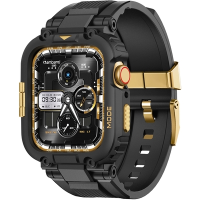 AmBand Apple Watch 專用保護殼-M1 黑金TPU錶帶-42mm/44mm/45mm