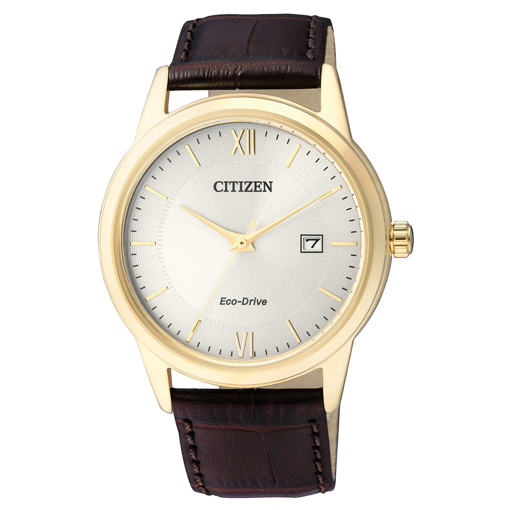 CITIZEN  英倫爵士風光動能石英腕錶(AW1232-12A)-銀/40mm