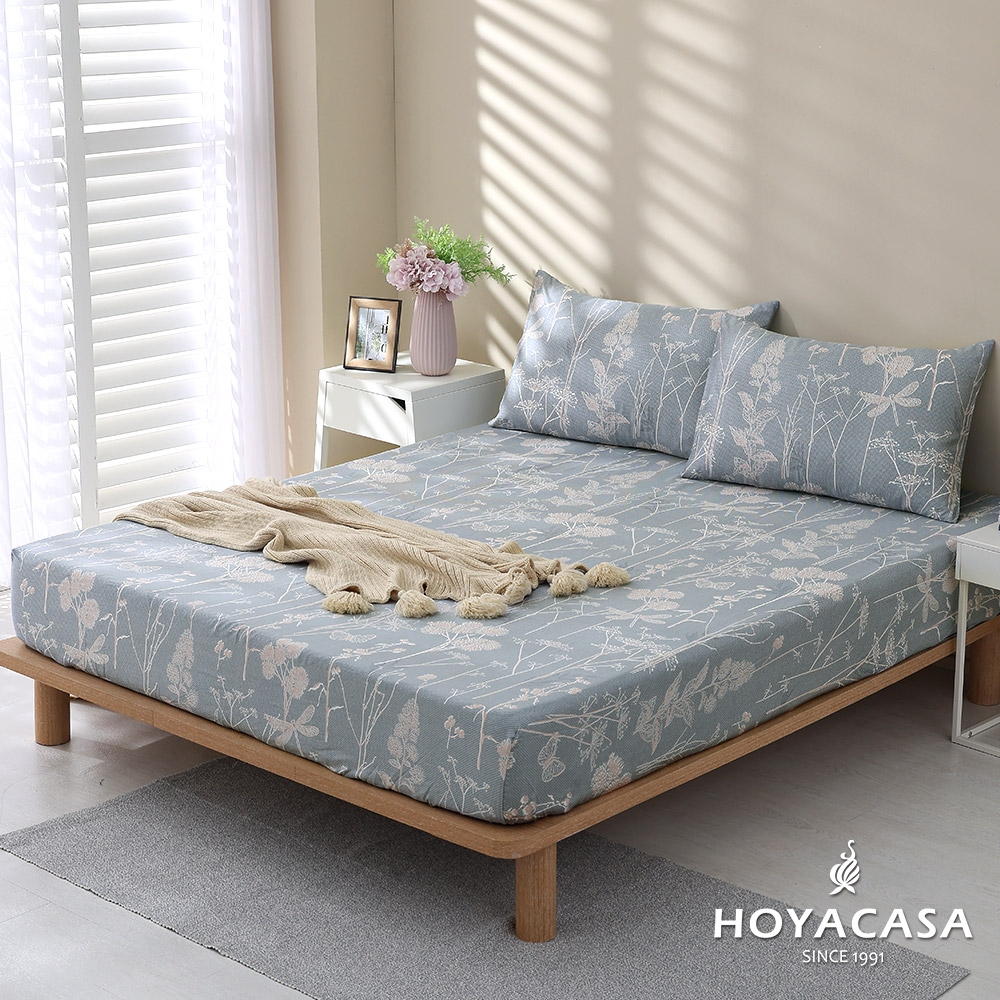 HOYACASA 100%天絲枕套床包三件組(雙人/加大)-多款任選 (蝶花雨夢)