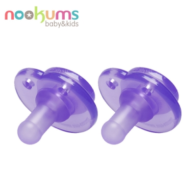 美國 nookums 仿母乳實感型矽膠奶嘴(2入組)-紫色