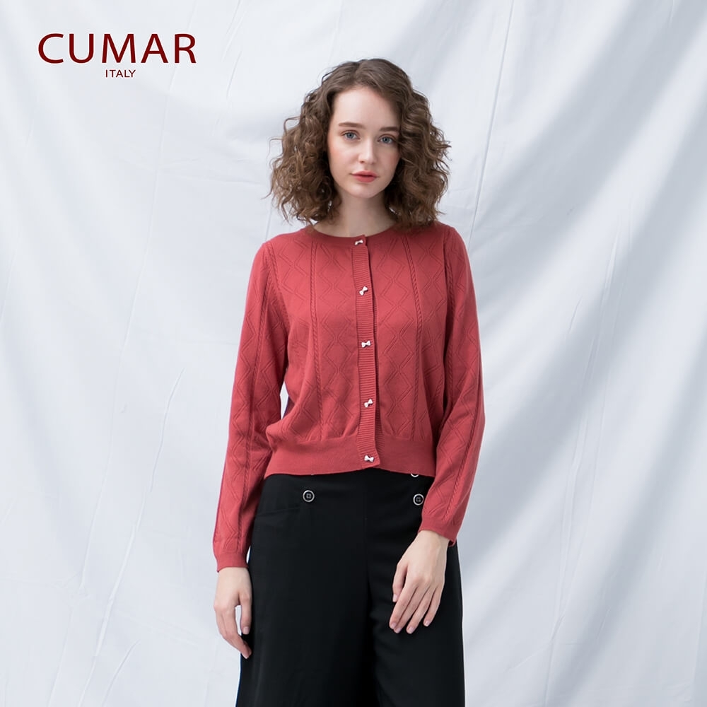 【CUMAR】珠飾鈕釦造型-針織衫 (三色/魅力商品)