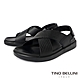 TINO BELLINI 男款 牛皮粗獷紋理交叉造型寬帶涼鞋HM0O004 product thumbnail 1