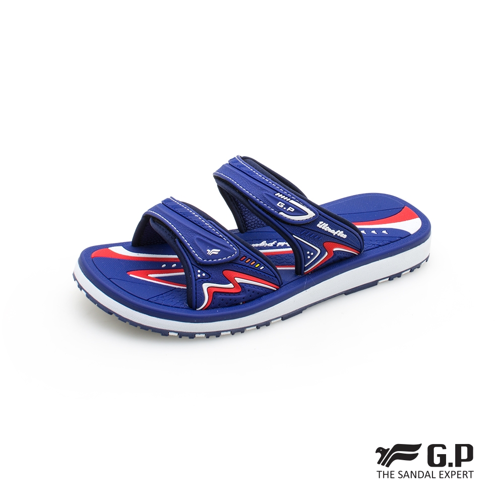 G.P高彈性舒適雙帶拖鞋-藍色 G1535W GP 拖鞋 室內拖鞋 止滑拖鞋 防水拖鞋 套拖