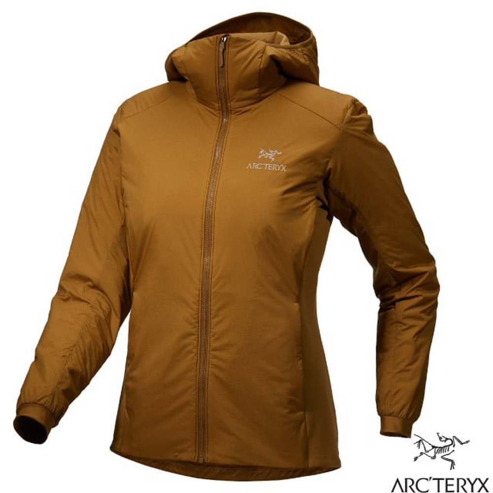 【ARCTERYX 始祖鳥】女 Atom 防潑保暖透氣化纖連帽外套.夾克_X000006780-30090 育空褐