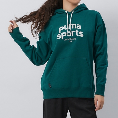 Puma 流行系列 女 綠色 休閒 寬鬆 帽T 上衣 連帽 長袖 62521443