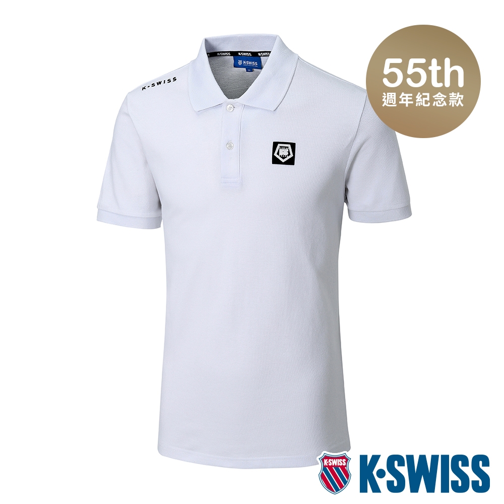 K-SWISS 55TH SOLID POLO短袖Polo衫-男-白