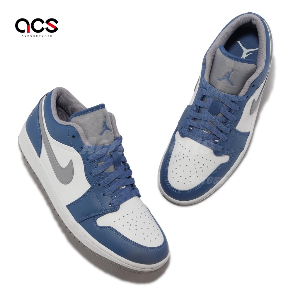 Nike Air Jordan 1 Low True Blue 男鞋藍灰白AJ1 休閒鞋喬丹553558-412